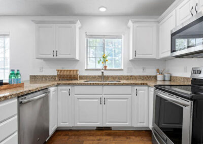 kitchen with granite counters and stainless steel appliances