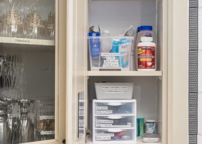 Cupboard with first aid and general supplies