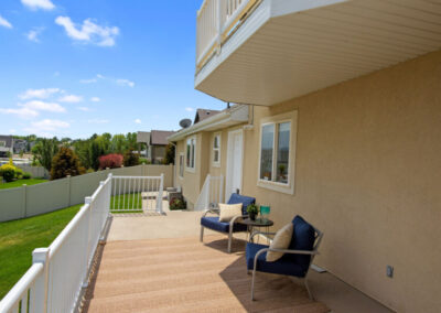 deck with blue chairs in south jordan