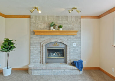 staged home fireplace