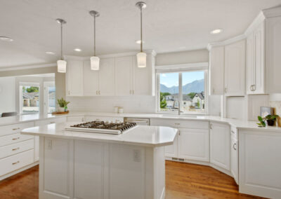 beautiful white kitchen with island