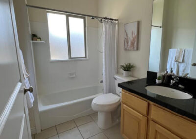 primary bathroom staged for sale